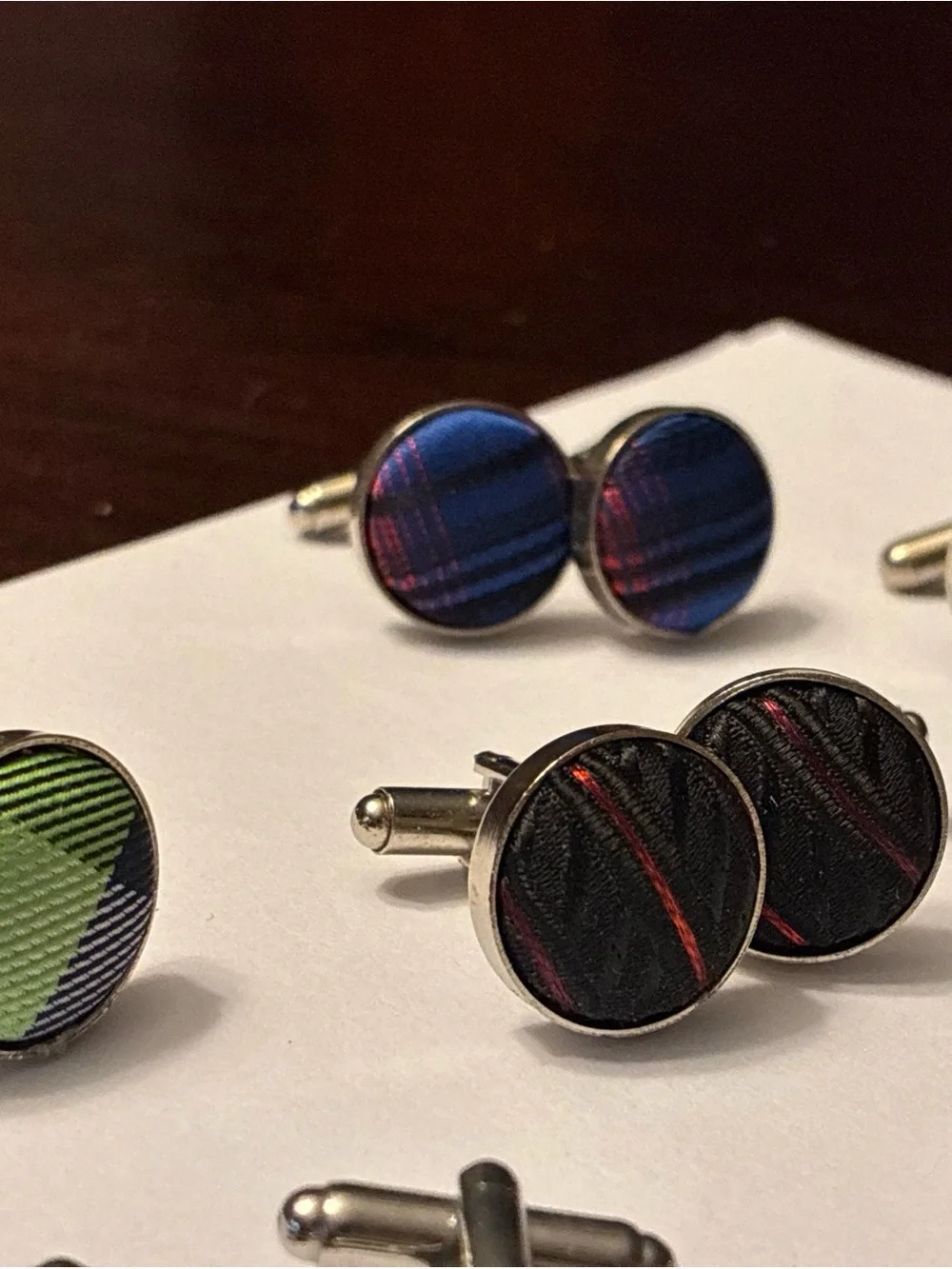 6 Round Cufflinks, hour glass cufflinks - Men's Accessories
